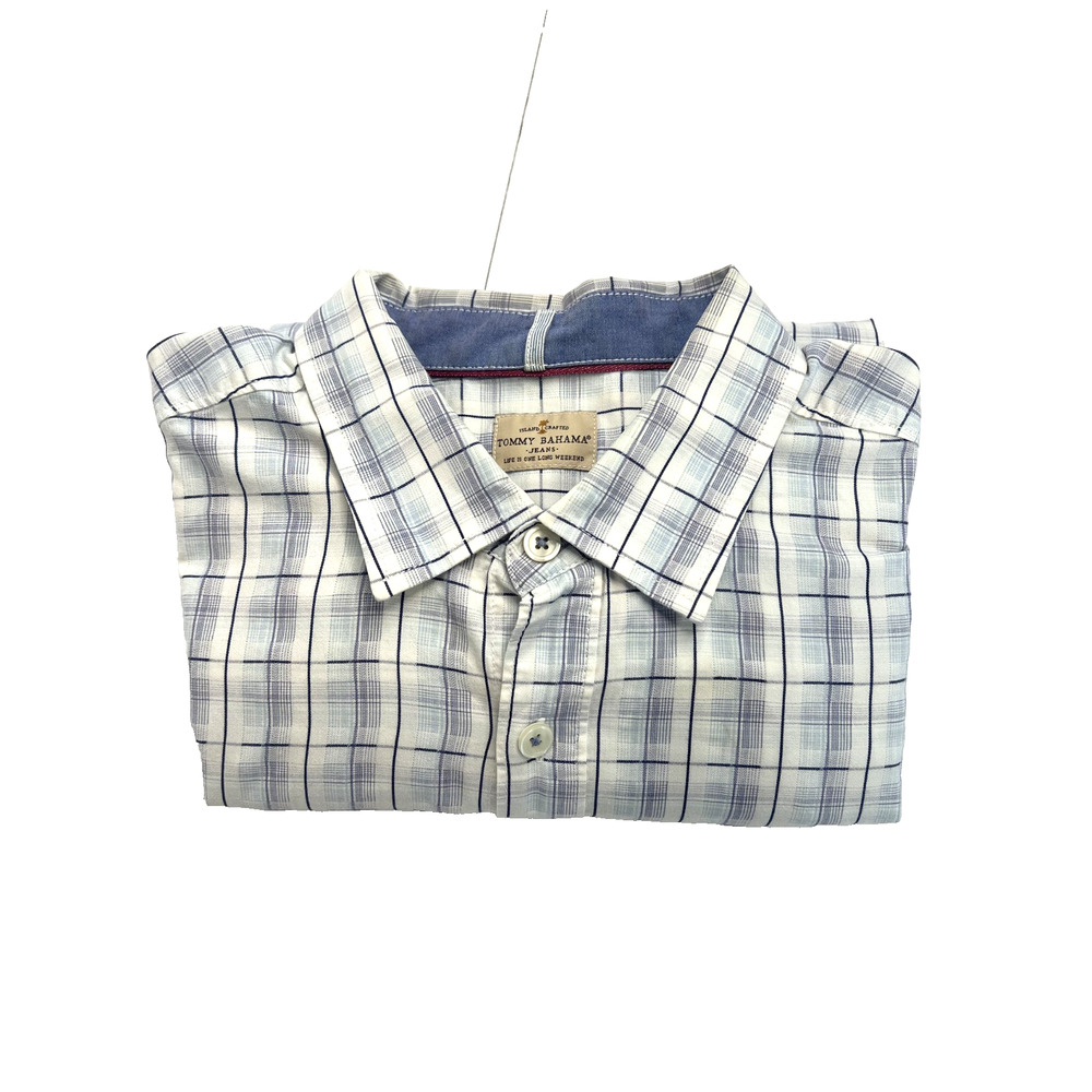 Tommy Bahama Mens L/G‎ Plaid Long Sleeve Button Up Shirt Island Crafted Jeans